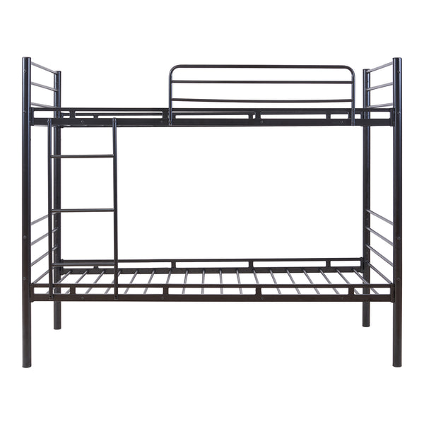 Fém emeletes ágy Bevapis 90x200 cm fekete [en.casa]