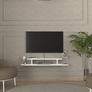 TV állvány falra Targema 120x30x16 cm fehér [en.casa]