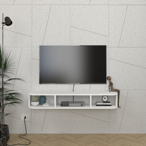 TV állvány falra Oundsvas 120x30x19 cm fehér [en.casa]