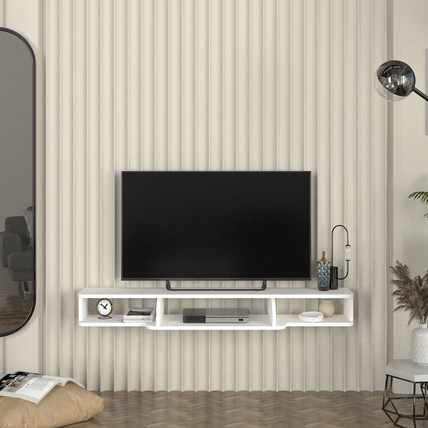 TV állvány falra Aar 135x30x16 cm fehér [en.casa]