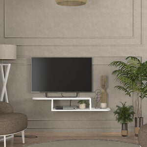 TV állvány falra Kershaby 120x30x19 cm fehér [en.casa]
