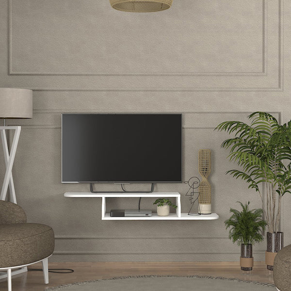TV állvány falra Kershaby 120x30x19 cm fehér [en.casa]