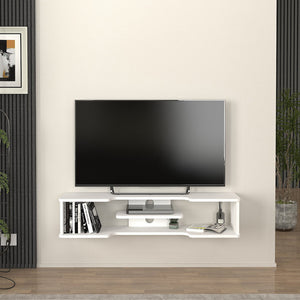 Falra szerelhető TV állvány Yrela 120x30x26 cm fehér [en.casa]