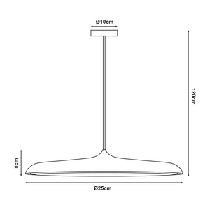 Függőlámpa Oupilu beépített LED fém 120x25x25 cm fekete/fehér [lux.pro]