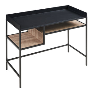 Íróasztal Belana 100x43x82 cm fekete/tölgyfa hatású [en.casa]