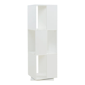 Forgatható könyvespolc Fjelmarirg 109x34x34 cm fehér [en.casa]