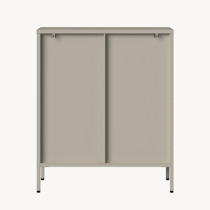 Vitrines szekrény Klippestad acél 95x80x35 cm teveszín [en.casa]
