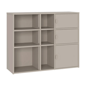 Irodai szekrény Kliri acél 100x32x81 cm teveszín [en.casa]