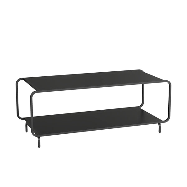 Dohányzóasztal Færder 115x50x45 cm acél fekete [en.casa]