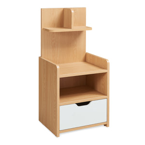 Éjjeliszekrény polccal Bordkak 75x35x30 cm tölgyfa hatású/fehér [en.casa]