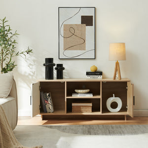 TV szekrény Kenta 120x39x52 cm Sonoma tölgy hatású/fehér [en.casa]