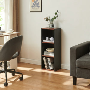 Könyvespolc Trond 80x30x23 cm fekete/diófa hatású [en.casa]