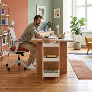 Fürdőszobai polc Anun 3 szinttel 75x28x20 cm bambusz természetes/fehér [en.casa]