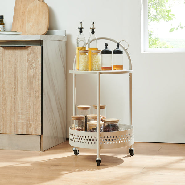 Zsúrkocsi Jässaatka acél 76x40 cm szürke [en.casa]