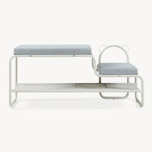 Cipőpad gyerekülőkével Jässaatka acél 100x32x46 cm szürke [en.casa]