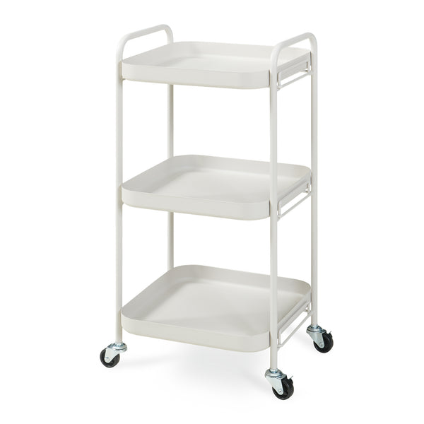 Tálalókocsi Kelevn 67x33x31 cm acél szürke [en.casa]