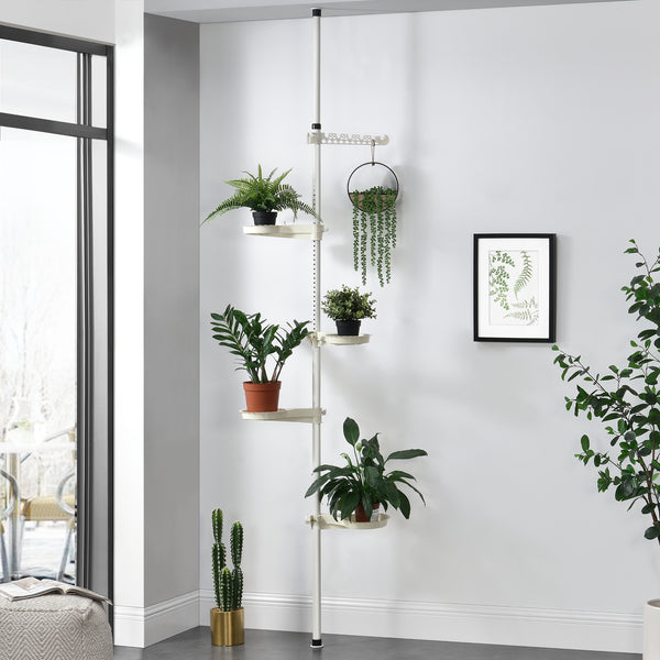 Teleszkópos növény állvány AATR-6507 fehér 110 - 305 cm [en.casa]