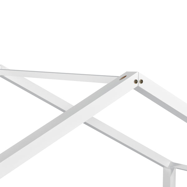Házikó ágy Vardø 90x200 cm fenyőfa fehér [en.casa]
