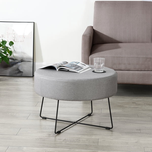 Dohányzóasztal Peni 40 x 60 cm textil szürke [en.casa]