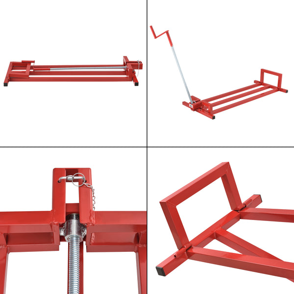 Fűnyírótraktor billentő szereléshez 400kg-ig 45 fokban dönthető kézi hajtókarral acél piros [pro.tec]  