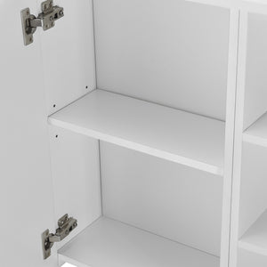 Fürdőszobai fali szekrény Harstad 6 polccal és tükrös ajtóval fehér [en.casa] 