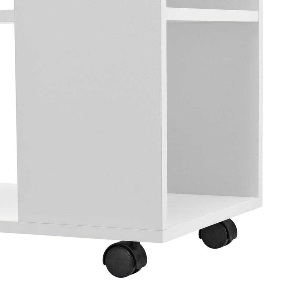 Dohányzóasztal Älvdalen 60x70x35 cm extra polccal és rögzíthető kerekekkel Fehér en.casa - premiumXL