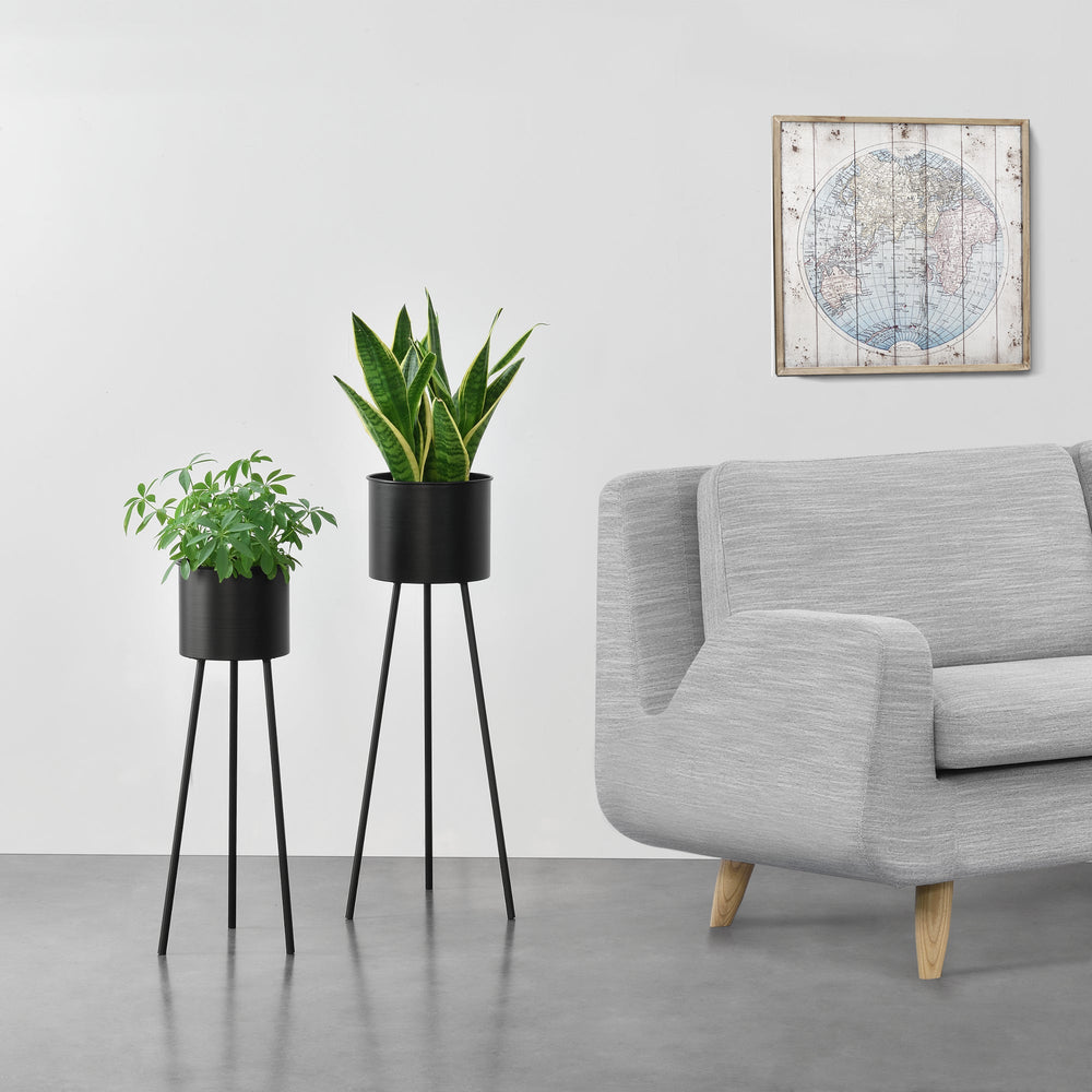 Virágállvány Dalhem 2 db-os készlet Fekete en.casa - premiumXL