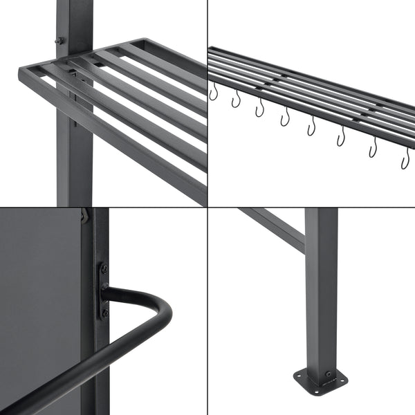 Grillpavilon Pyrgos BBQ 215 x 220 x 140 cm sötétszürke [en.casa]