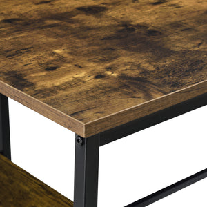 Íróasztal Vilhelmina 2 polcokkal fekete/sötét fa [en.casa]