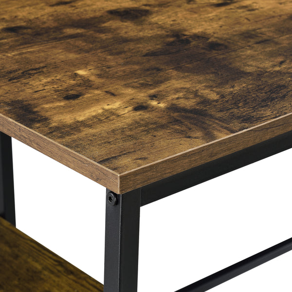 Íróasztal Vilhelmina 2 polcokkal fekete/sötét fa [en.casa]