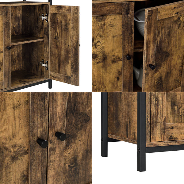 Komód Aremark 79 x 60 x 30 cm sötét fa-hatású [en.casa] 