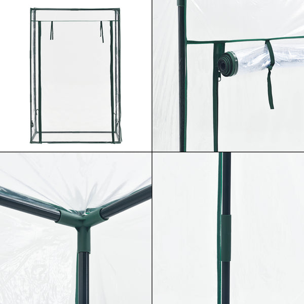 Terzigno fóliasátor paradicsomtermesztéshez 100x50x150 cm acél/PVC-fólia áttetsző [en.casa]