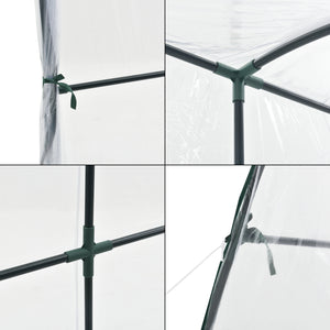 Falhoz helyezhető fóliasátor Juta 100x200x215 cm acél/PVC áttetsző [en.casa]