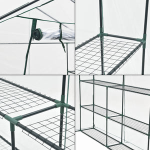Fóliasátor Grünau 200 x 200 x 220 cm acél PVC fólia átlátszó [en.casa]