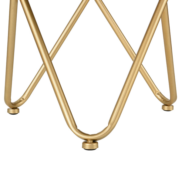 Ülőke párnázott ülőfelülettel Katrineholm 44 x 35 cm fekete/sárgaréz színű [en.casa]