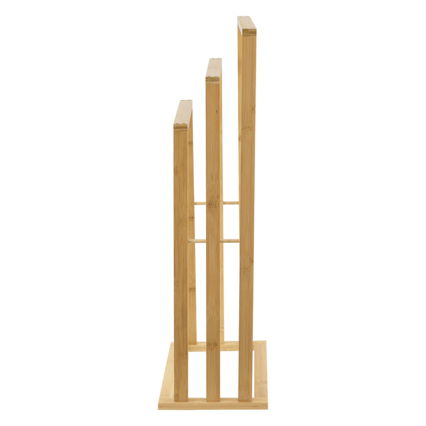Bambusz törölközőtartó állvány 3 rúddal 82 cm Rana natúr [en.casa]