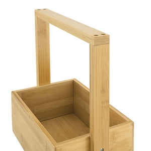 Bambusz háztartási polc 4 tárolórekesszel 88 cm Bardu natúr [en.casa]