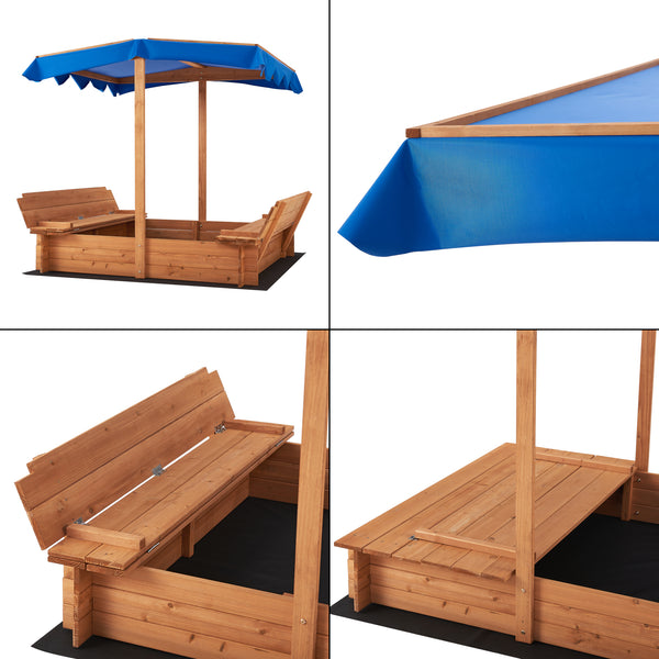 Homokozó Kellenhusen 120 x 120 x 120 cm jegenyefenyő [en.casa]