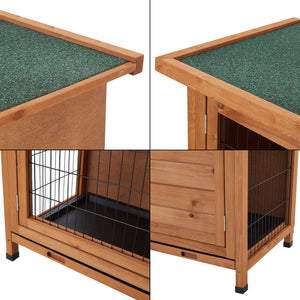 Kétszintes nyúlketrec Falkenau 104 x 122 x 50 cm jegenyefenyő [en.casa] 