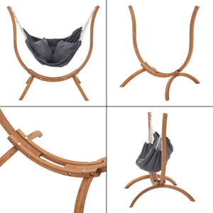 Függőszék Grevena állvánnyal 2 párnával 120 Kg sötétszürke [en.casa]