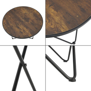 Dohányzóasztal Goskamark 80 x 50 cm acél/forgácslap fa-hatású, sötét árnyalat [en.casa]