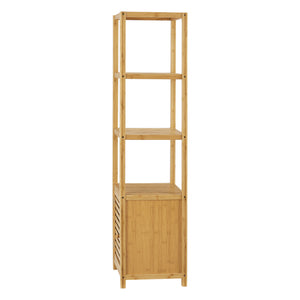 Bambusz szabadon álló polc szekrényajtóval és 4 polccal Liminka  [en.casa] 