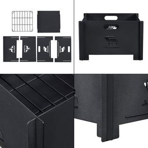 Kerti tűzrakóhely Etnedal 25 x 40 x 40 cm fém fekete [casa.pro]