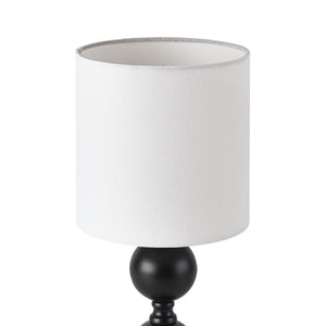 Asztali lámpa Wrexham 1 x E14 max. 40W fém poliészter fekete fehér [lux.pro] 