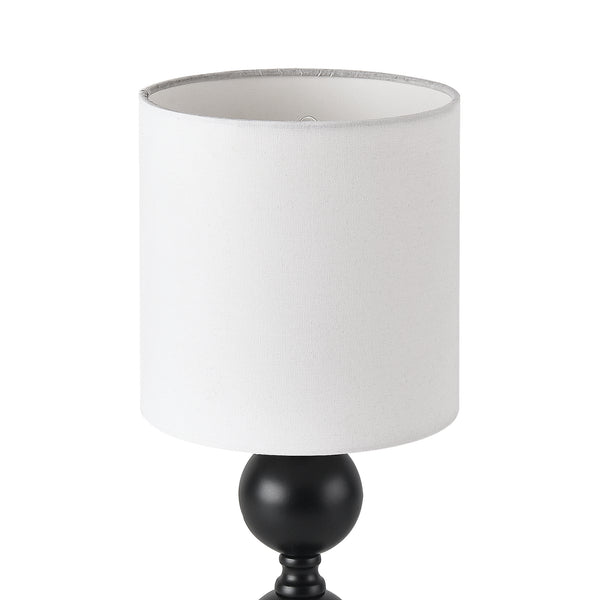 Asztali lámpa Wrexham 1 x E14 max. 40W fém poliészter fekete fehér [lux.pro] 