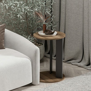 Mellékasztal Frederiksberg 64x34 cm diófa hatás / antracit [en.casa]
