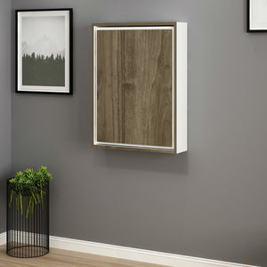 Lehajtható íróasztal Greve 82x62x16 cm forgácslap fehér dió [en.casa] 