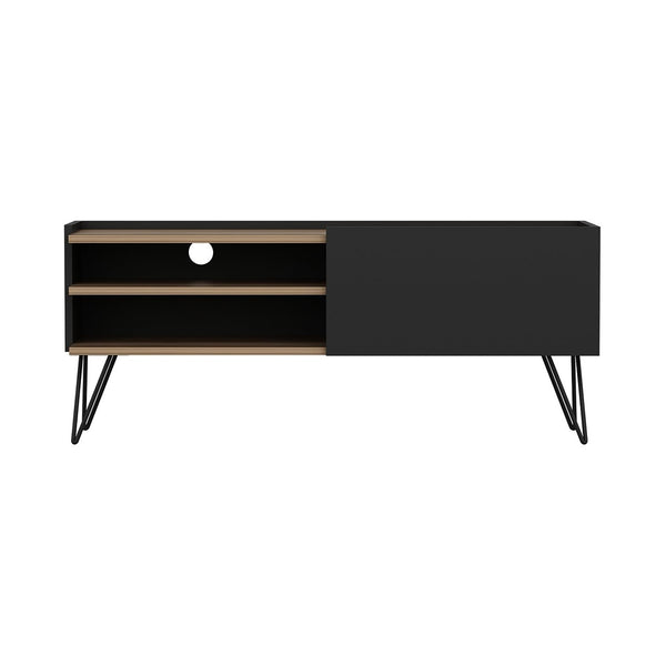 TV-állvány Dronninglund 50x124x37 cm fekete fa hatású [en.casa] 