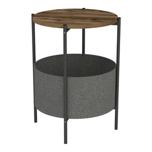 Hofors 60x43cm antracit / tölgyfa hatású, antik kisasztal [en.casa]