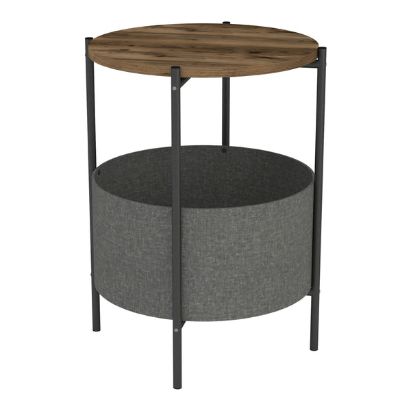 Hofors 60x43cm antracit / tölgyfa hatású, antik kisasztal [en.casa]